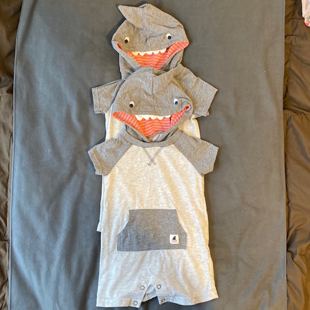 Unisex Shark Swim Cover Up. Set of Two.